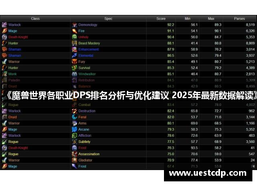 《魔兽世界各职业DPS排名分析与优化建议 2025年最新数据解读》